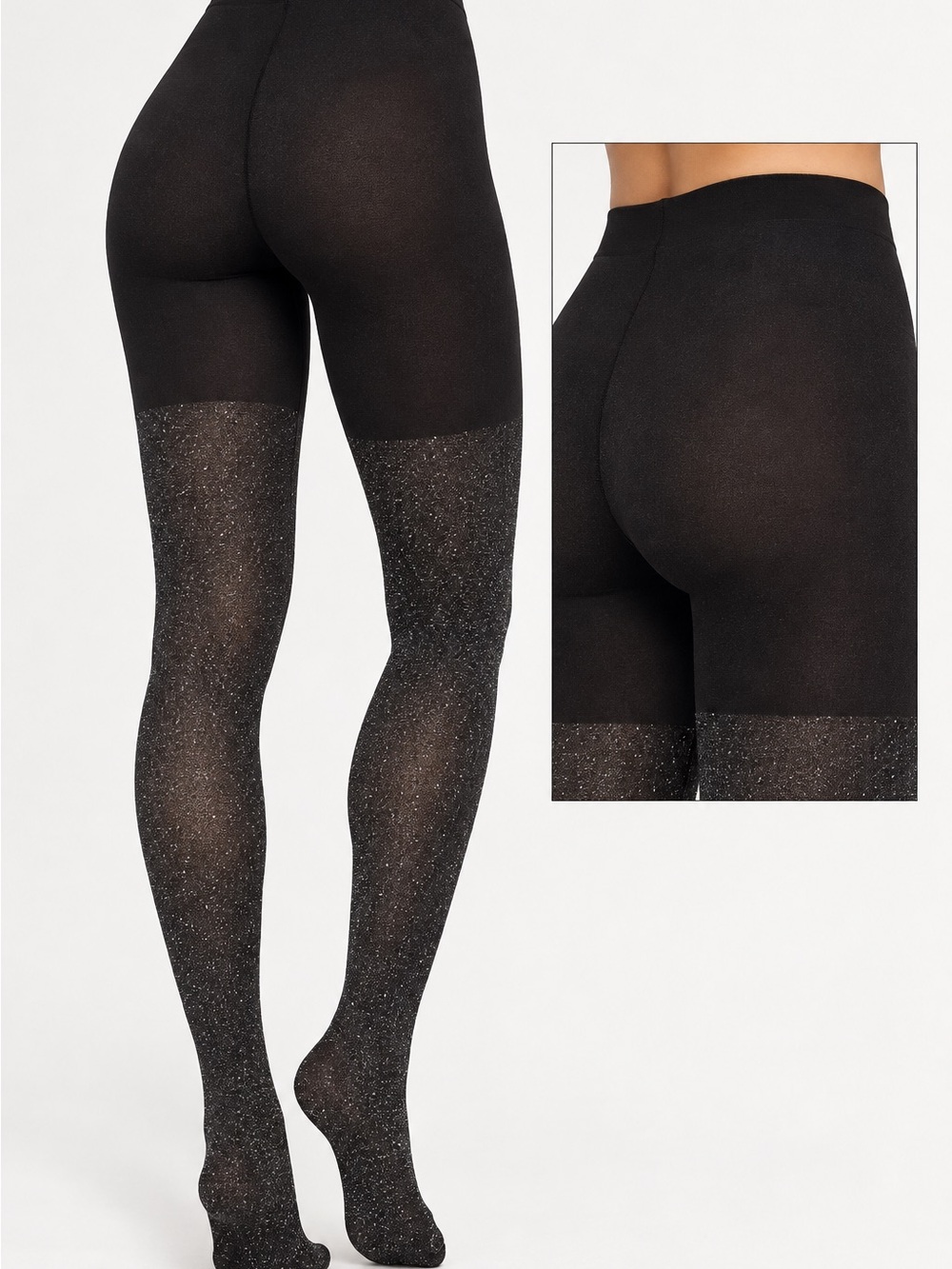 MANZI Silver Sparkle Metallic Tights/Size Small-Medium